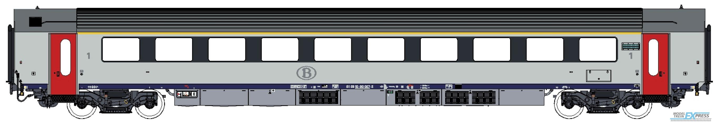 LS Models 93552 I11, wit, rode deuren, front geel, chassis met twee roosters  /  Ep. VA  /  SNCB  /  HO  /  AC  /  1 P.
