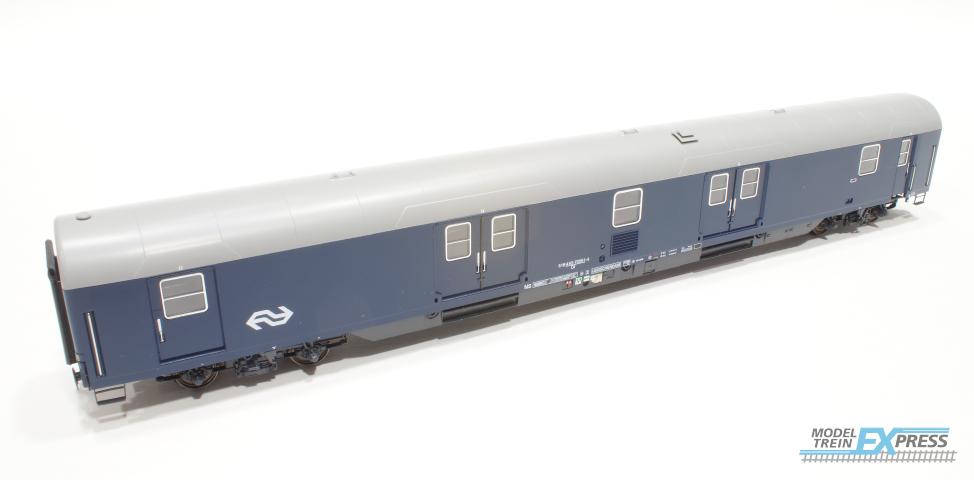 LS Models 94300 Fiets/bagage rijtuig D/Df NS geheel blauw, NS logo, grijs dak.