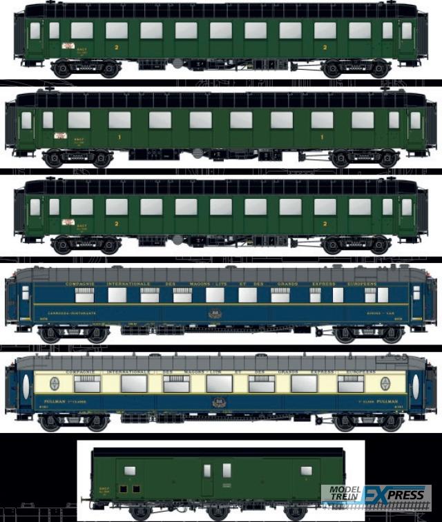 LS Models MW1002 Set Mistral jaren '50 (deel Parijs - Nice), 6-delig, met binnenverlichting / Ep. III b / SNCF / HO / DC / 6 P.