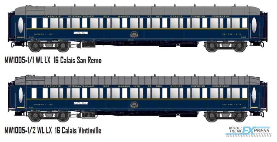 LS Models MW1005-1 Le train Blue 1957, 2-delige set, met binnenverlichting, aanvulling op MW1005