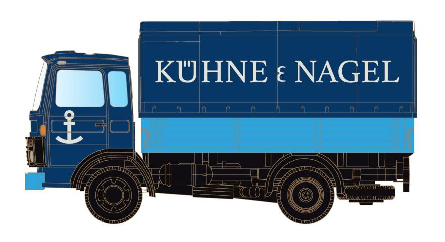 Lemke 4836 1/160 DAF 900 MIT PRITSCHE/PLANE, KÜHNE+NAGEL