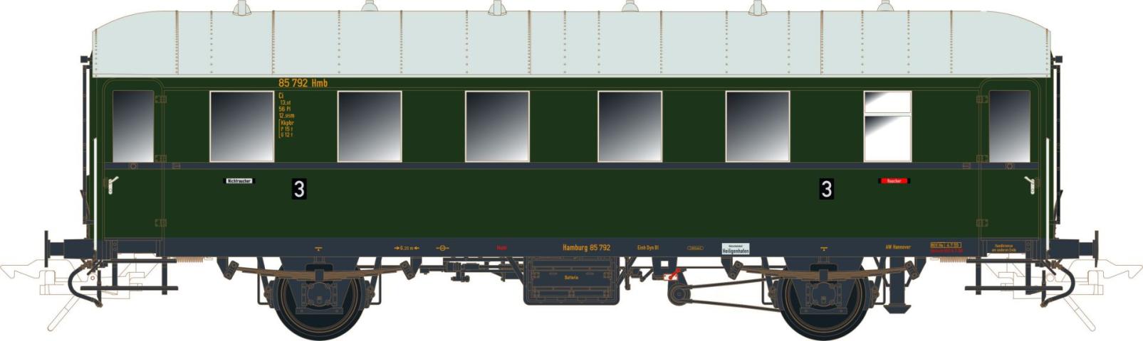 Lenz 41128-01 EINHEITSNEBENBAHNWAGEN CI-33, 3. KL. DB, EP.3