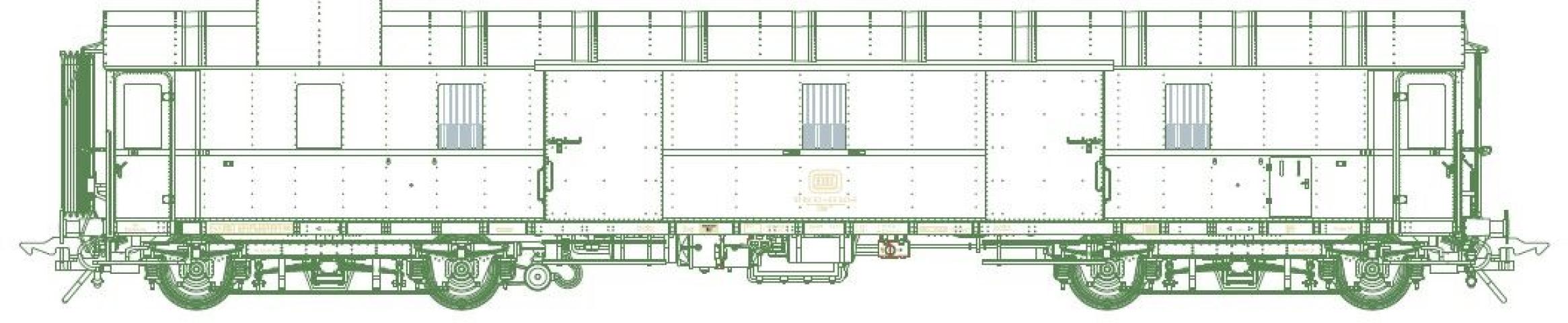 Lenz 41252-04 SCHNELLZUGGEPÄCKWAGEN DÜE 927, DB, EP.4, RAL 6020