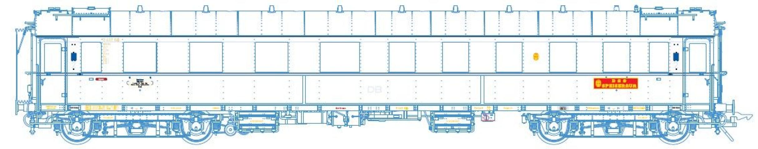 Lenz 41253-03 SCHNELLZUGWAGEN M. SPEISEABTEIL, DB, EP.3A,RAL5011