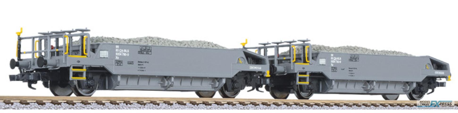 Liliput 230111 2-tlg. Schotterwagen-Set, beladen mit Schotter, BLS, Ep.VI