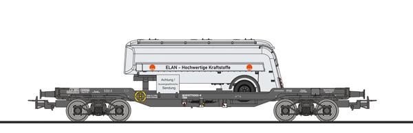 Liliput 235788 Transportwagen ÖBB, 977 0 000-4, Strüver Tankauflieger "ELAN"