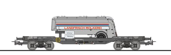 Liliput 235792 Transportwagen ÖBB, 977 0 000-4, Strüver Tankauflieger "Landfrisch"