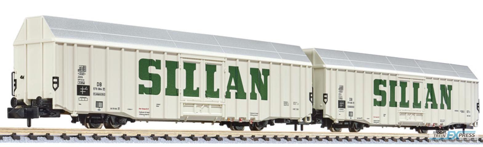 Liliput 260158 2-tlg. Set, großräumiger Güterwagen, Hbbks, DB, "SILLAN", Ep.III (lang)
