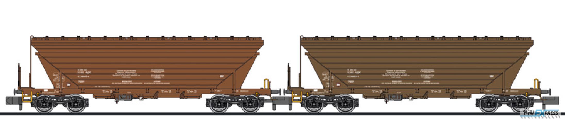 Liliput 260220 2-tlg. Set, Getreidetransportwg., Uagpps, Bulgarien, braun, Ep.V-VI