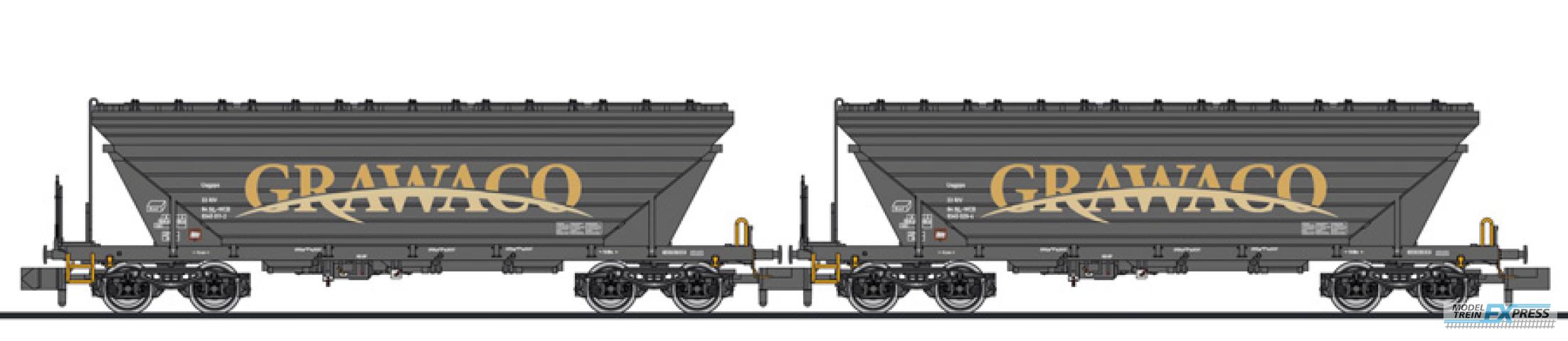 Liliput 260224 2-tlg. Set, Getreidetransportwg., Uagpps, "GRAWACO", Niederlande, Ep.VI