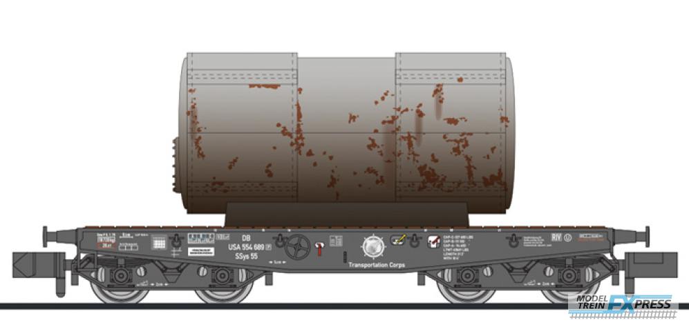 Liliput 265245 4-achs. Schwerlastwagen, SSy 55, USATC, Beladung Kessel, Ep.III