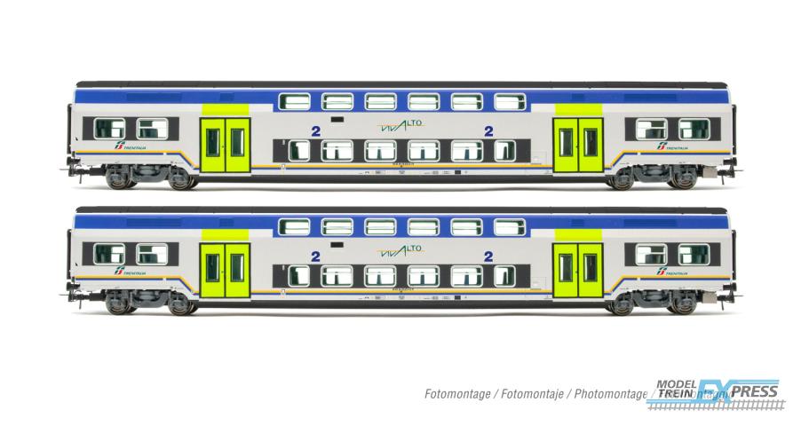 Lima 5057 FS Trenitalia, 2-unit pack Vivalto intermediate coaches, Trenitalia DPR livery, old Vivalto logo