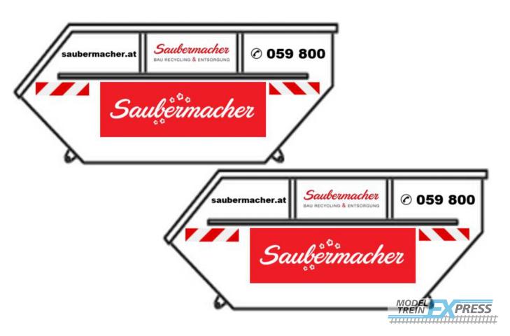 Loewe Wagonladingen 2386 Afvalcontainer Saubermacher (2 st.), 1:87