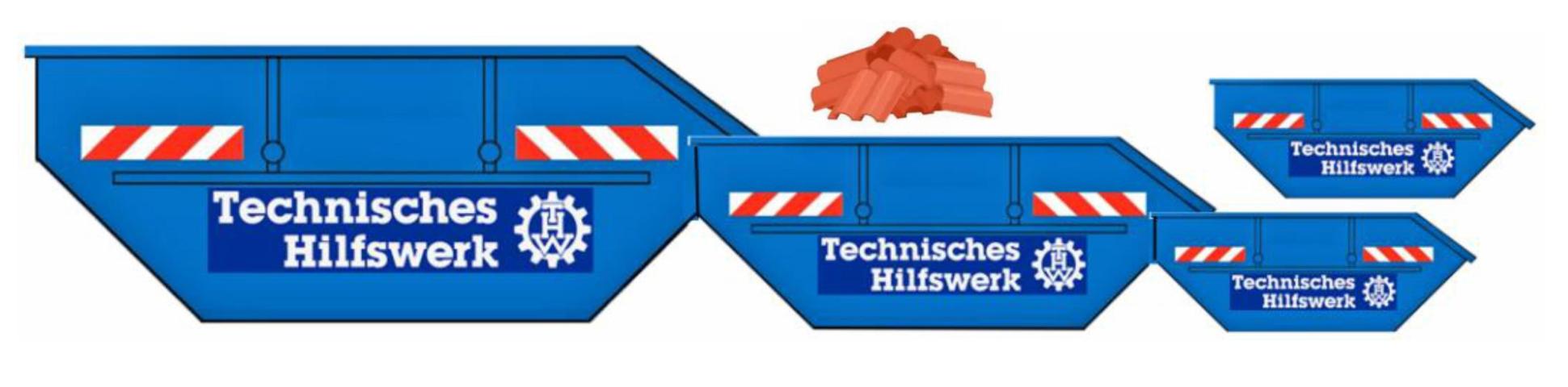 Loewe Wagonladingen 2428 Afzetbakken Set + puin THW (4 st.)