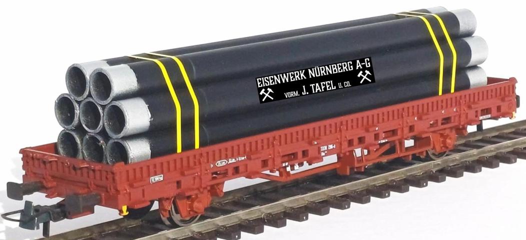 Loewe Wagonladingen 2456 Belading stalen buizen Tafelwerk Nurnberg 130 mm