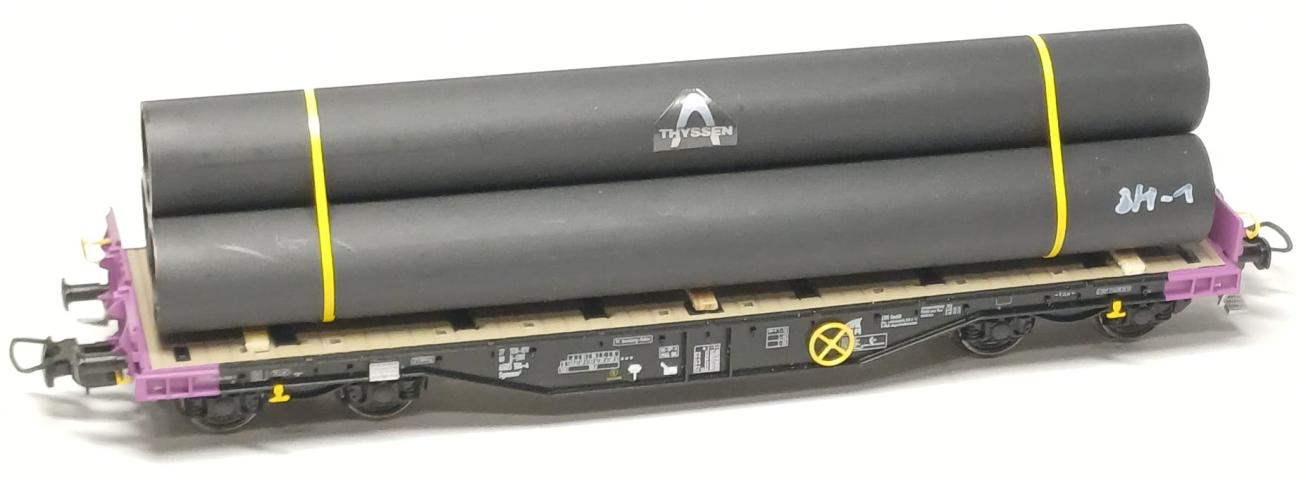 Loewe Wagonladingen 2558 Belading stalen buizen Thyssen, 140 mm