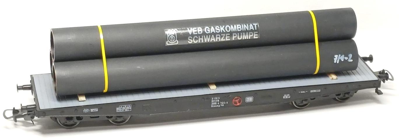 Loewe Wagonladingen 2560 Belading stalen buizen Schwarz Pumpe, 140 mm