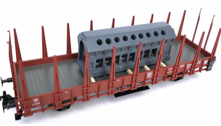 Loewe Wagonladingen 2576 Belading motorblok DMR Rostock, 140 mm