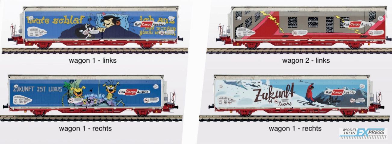 Mabartren 86521 Set 2 Hbbills wagons with Graffiti OBB Rail Cargo