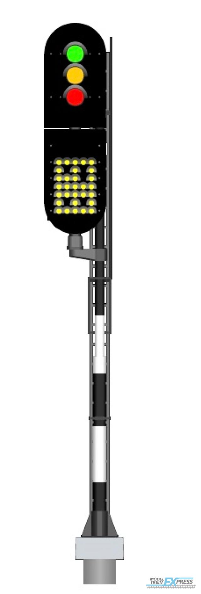 Mafen 913709 NS - Hauptsignal mit 3 LEDs mit Geschwindigkeitsanzeiger (Grün/Gelb/Rot) - links