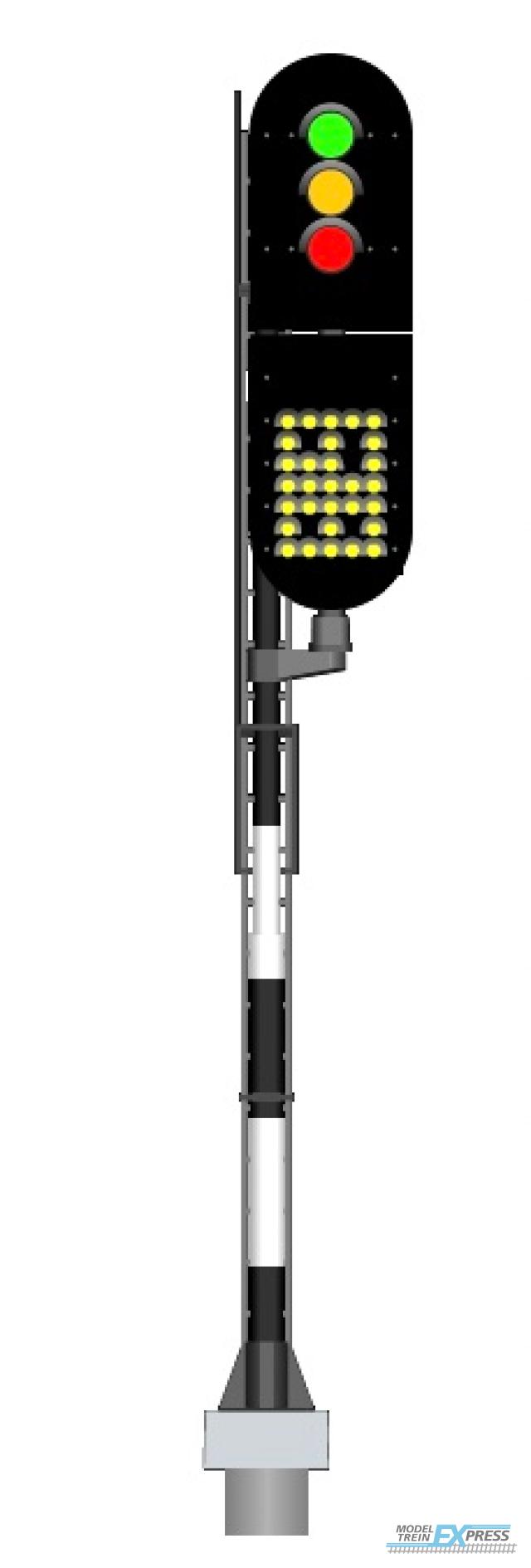 Mafen 913710 NS - Hauptsignal mit 3 LEDs mit Geschwindigkeitsanzeiger (Grün/Gelb/Rot) - rechts