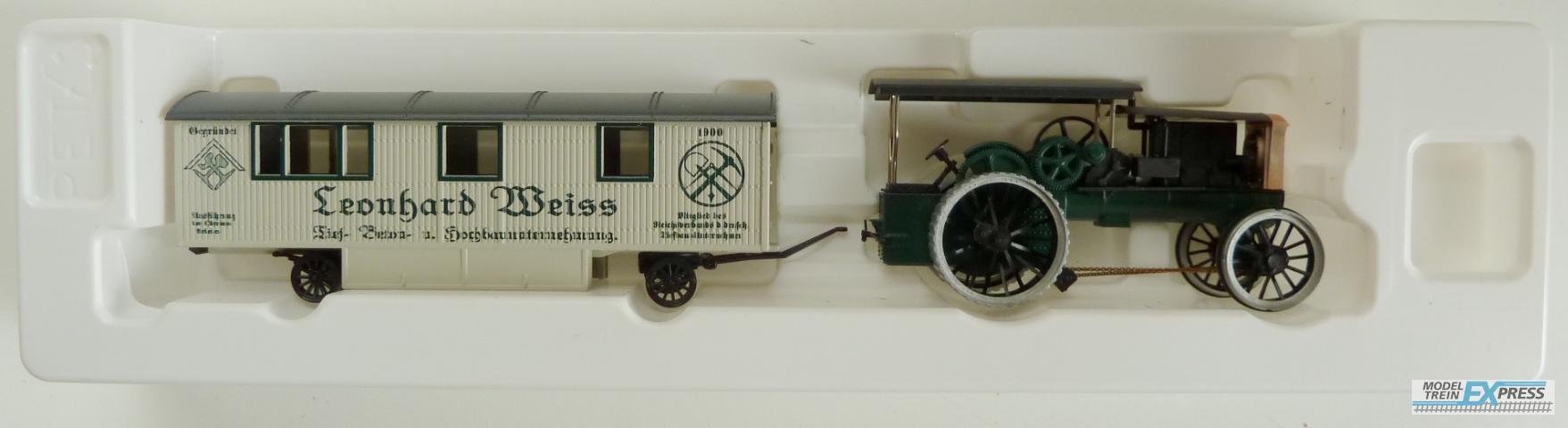Marklin gebruikt materiaal 1883 Marklin Diesel-Lokomobile mit Baustellen-Anhänger z.g.a.n. in doos