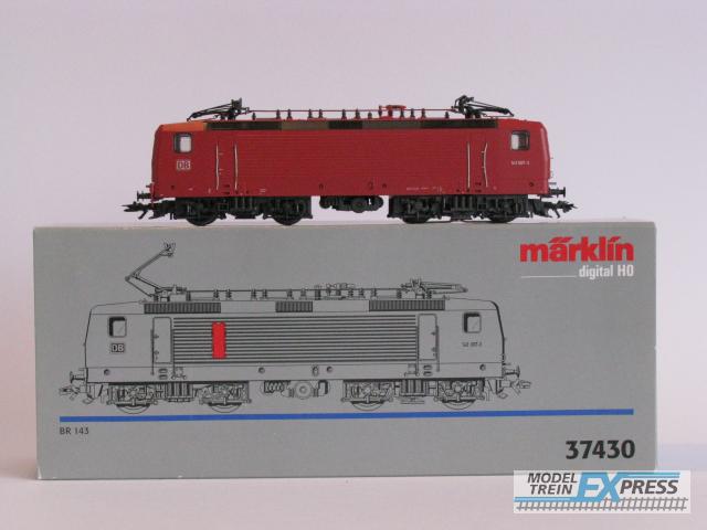 Marklin gebruikt materiaal 37430 Marklin DB elok BR 143 orientrood, digitaal, zgan in doos