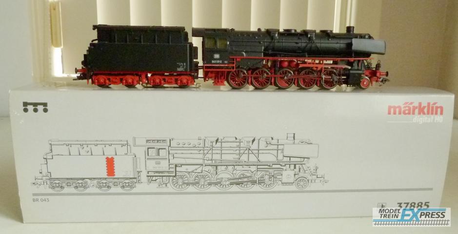 Marklin gebruikt materiaal 37885 Marklin BR 043 DB Goederentreinlocomotief met getrokken tender z.g.a.n in doos