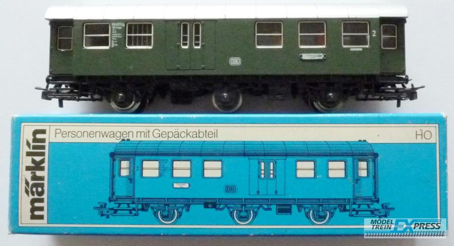 Marklin gebruikt materiaal 4080 DB 3-assige Umbauwagen 2e klasse met bagageruimte in doos