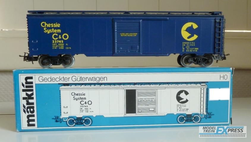 Marklin gebruikt materiaal 4564 Boxcar van de USA van C&O in doos in goede staat