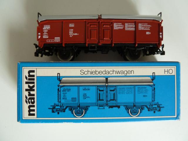 Marklin gebruikt materiaal 4619 2-assige schuifdakwagen, in doos