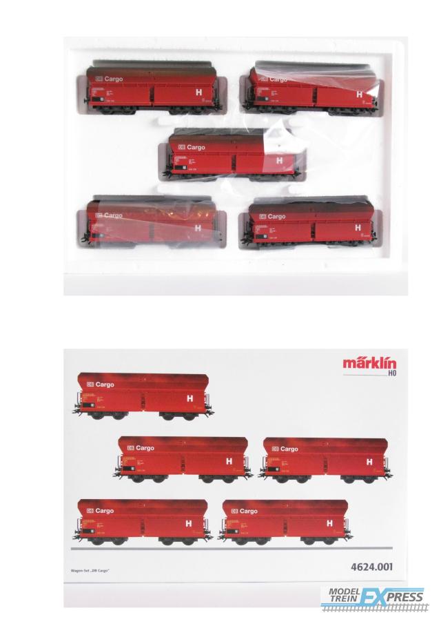 Marklin gebruikt materiaal 4624.001 Marklin Set 5 Erzwagen DB-Cargo nieuw in doos