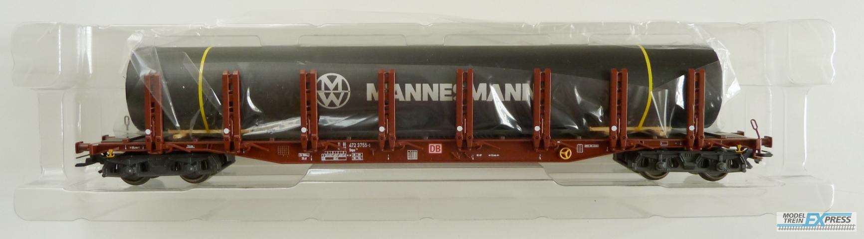 Marklin gebruikt materiaal 47142-01 Marklin rongenwagen DB beladen met mannesmann buis Nieuw in doos