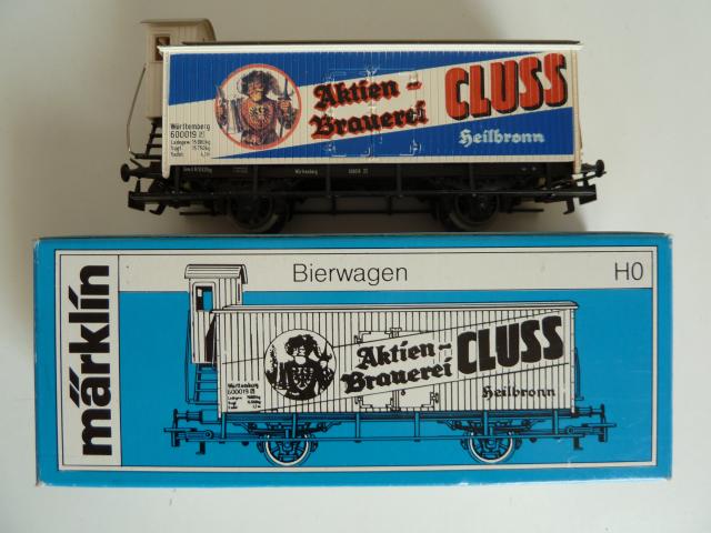 Marklin gebruikt materiaal 4780 Wúrttembergische bierwagen "Aktienbrauerei Cluss", in doos