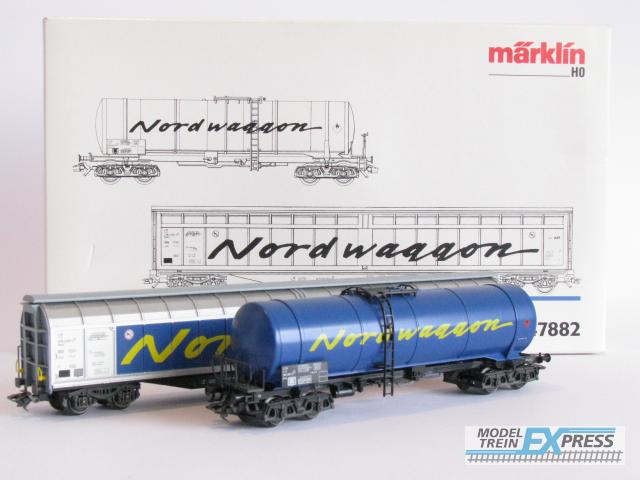 Marklin gebruikt materiaal 47882 Marklin Nordwaggon set: grootvolumewagen Habins 941 Ketelwagen Zacs