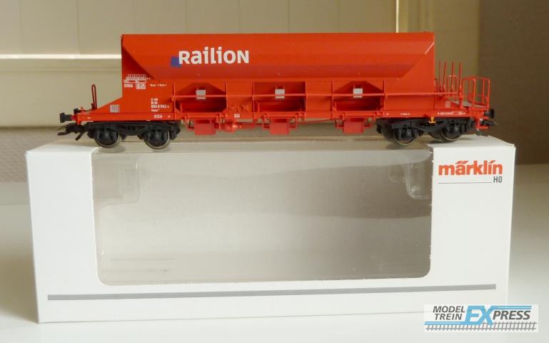 Marklin gebruikt materiaal 48101.1 Marklin Selbstentladewagen der DB Cargo Raillon ( POP) z.g.a.n in doos.