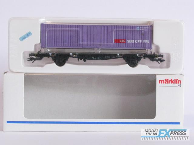 Marklin gebruikt materiaal 4852 Marklin SBB containerwagen nieuw in doos