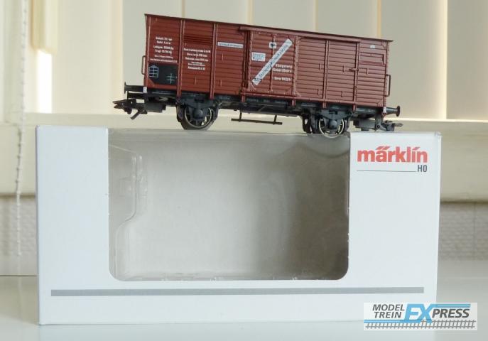 Marklin gebruikt materiaal 48785 Marklin Gedeckter Güterwagen Gms der Königlich Preußischen Eisenbahn-Verwaltung (KPEV) z.g.a.n in doos