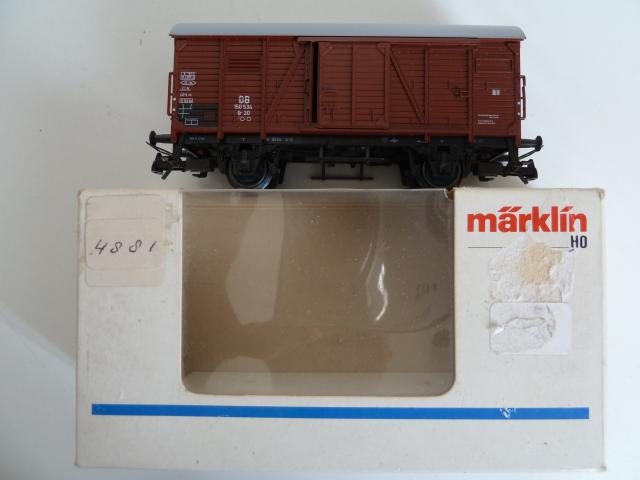 Marklin gebruikt materiaal 4881 DB gesloten goederenwagon, in goede staat, doos beschadigd