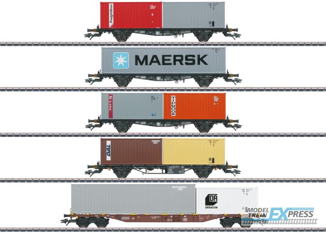 Marklin 47680 Containerwagen-Set(5 Wagen)DB