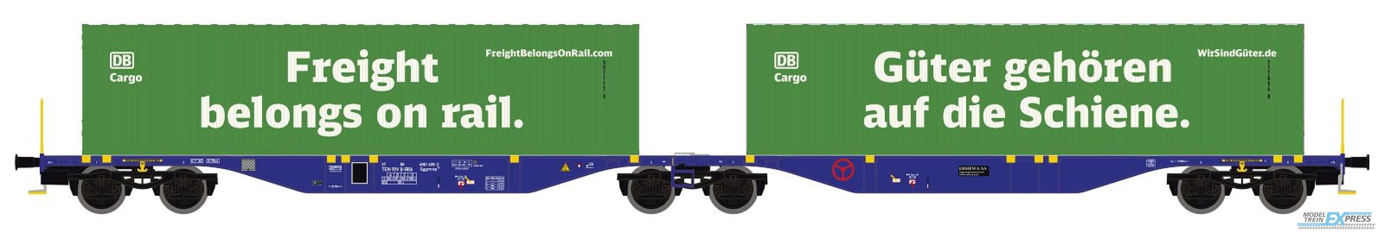 Mehano 28398 1/87 CONTAINERWAGEN SGGMRSS'90 ERMEWA, DB CARGO (?/25) *