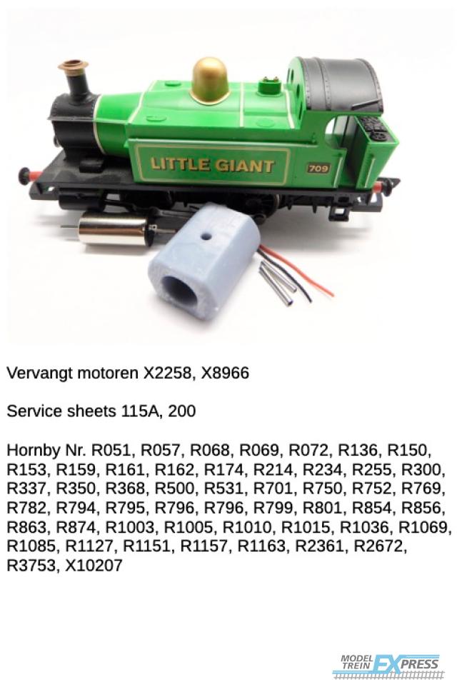 Micromotor.EU 0T007 Hornby 0-4-0, Caledonian Railway 264, Class 0F, Class 06, GWR 101, SR 0-4-0T, SR 0-4-0T industrial, Thomas the train