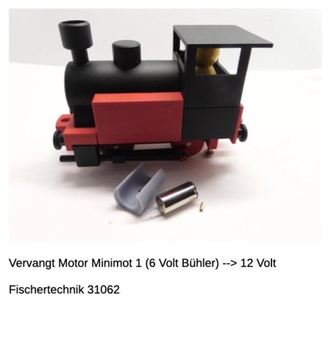 Micromotor.EU FT001 Fischer Technik Minimot 1 (6 Volt Buhler) -> 12 Volt