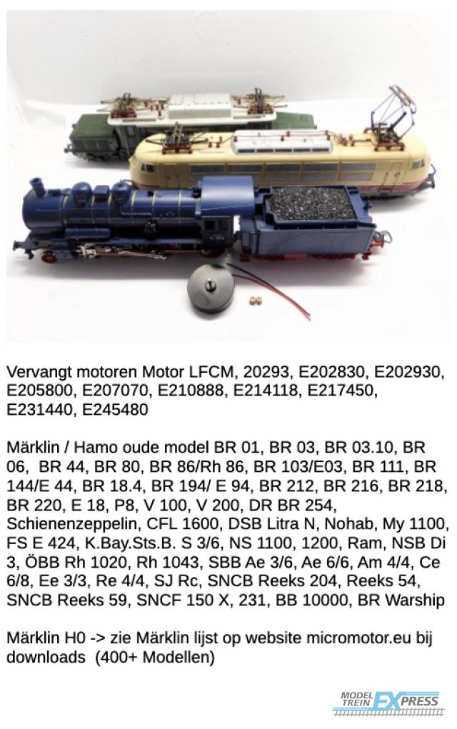 Micromotor.EU HM005G Diverse oude Märklin/Hamo modellen. Lijst: zie foto.