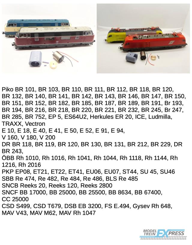 Micromotor.EU HP001F Algemene set voor diverse Piko loks. Voor lijst: zie foto