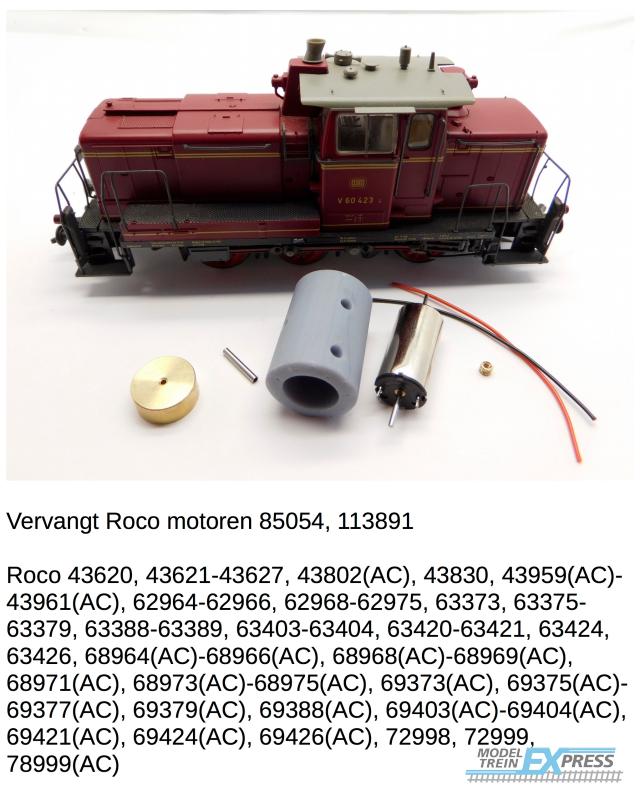 Micromotor.EU HR010F Roco V60, BR 260, BR 261, BR 360, BR 361, BR 364, BR 365, BLS Em 3/3, NSB Di 5, SNCB Reeks 260,  8000