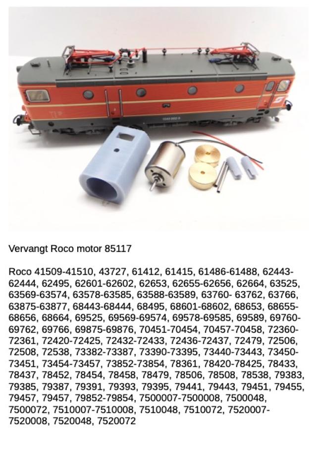 Micromotor.EU HR042C Roco Hectorrail BR 143, RC2, RC3, RC4, RC5, RC6 SJ / Green Cargo / ITAB, EL 16 NSB / Cargonet / TGOJ, ÖBB Rh 1043/1044/1144, SOB Re 4/4 IV, SOB Re 446, SJ RM