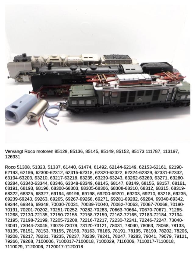 Micromotor.EU HR047 Roco BR 01/02/03/10/18/23/41/42/43/44 E52, FS Gr 735, SNCF 150X / 231E, USATC S 160