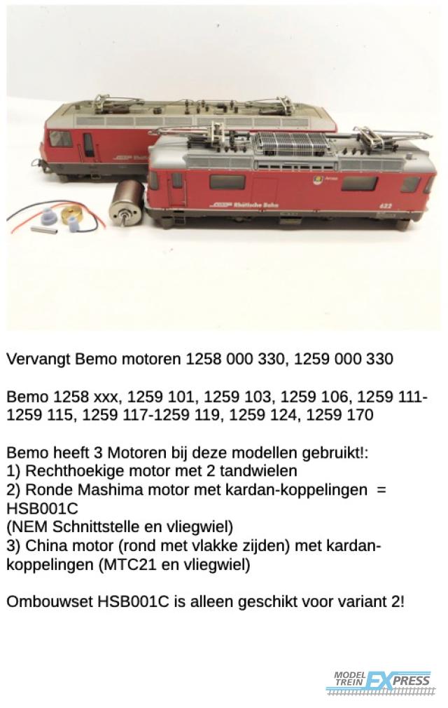 Micromotor.EU HSB001C Bemo Ge 4/4 II / III (Ronde Mashimamotor met Schnittstelle en vliegwiel)