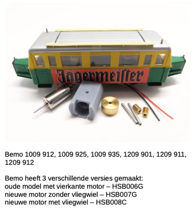 Micromotor.EU HSB008C Bemo H0-H0e-H0m Wismarer Schienenbus - nieuwe motor met vliegwiel